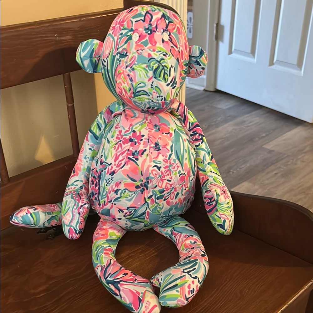 Colorful Lilly Pulitzer stuffed Monkey Toy